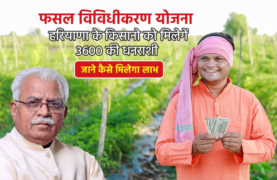 फसल विविधीकरण योजना के तहत हरियाणा के किसानों को मिलेगी 3600रू की धनराशी