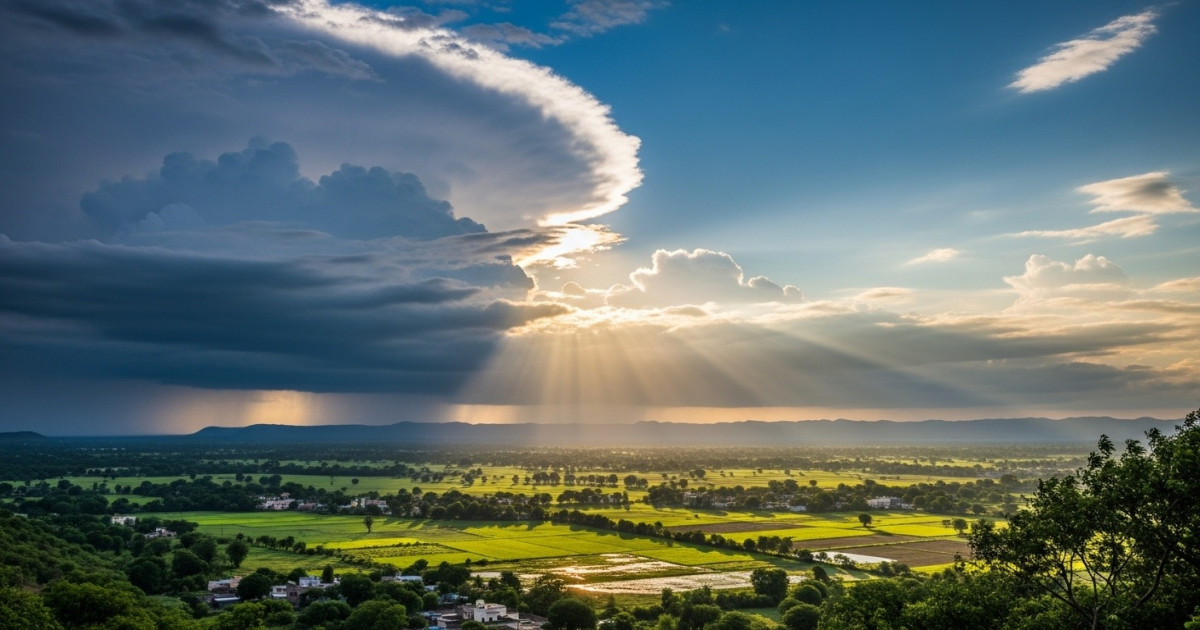 Monsoon clouds leaving MP and UP, clear skies ahead.