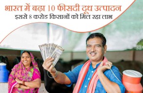भारत में बढ़ा 10 फीसदी दूध उत्पादन, इससे 8 करोड किसानों को मिल रहा लाभ