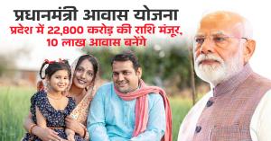 Pradhan Mantri Awas Yojana: प्रधानमंत्री आवास योजना, प्रदेश में 22,800 करोड़ की राशि मंजूर, 10 लाख आवास बनेंगे