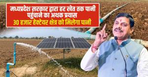 Madhya Pradesh News: मध्यप्रदेश सरकार द्वारा हर खेत तक पानी पहुंचाने का अथक प्रयास, 30 हजार हेक्टेयर क्षेत्र को मिलेगा पानी